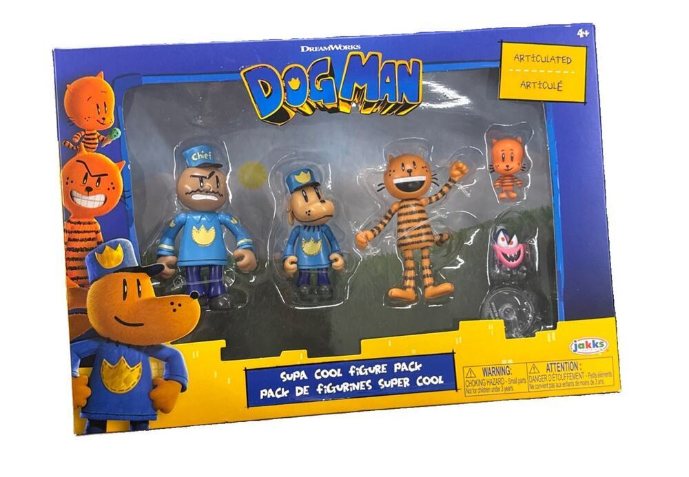 Dog Man Movie Action 5ct Figures Multipack 2025 Jakks Pacific Dreamworks Toys